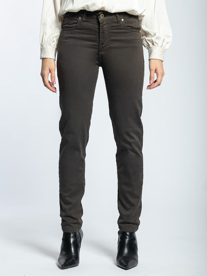 Pantalone in cotone stretch vita alta