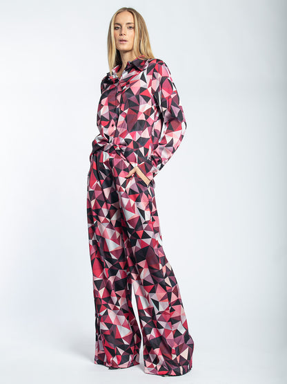 Pantalone svasato a fantasia