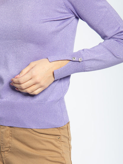 Collo alto in viscosa lurex