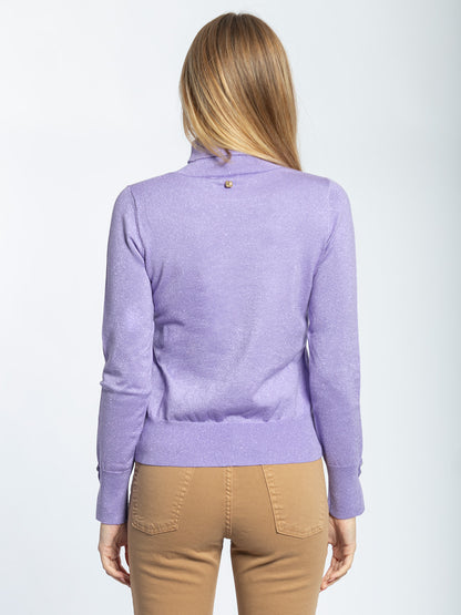 Collo alto in viscosa lurex