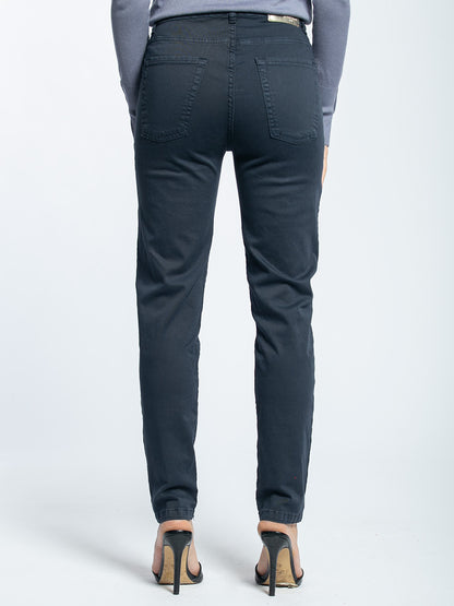 Pantalone in cotone stretch vita alta