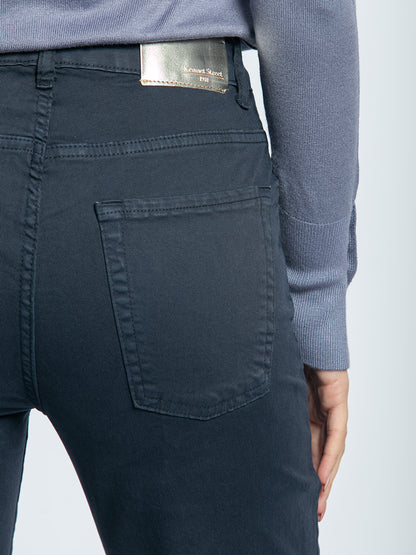 Pantalone in cotone stretch vita alta