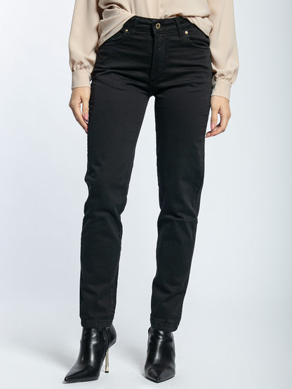 Pantalone in cotone stretch vita alta