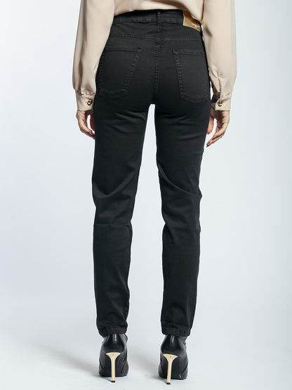 Pantalone in cotone stretch vita alta