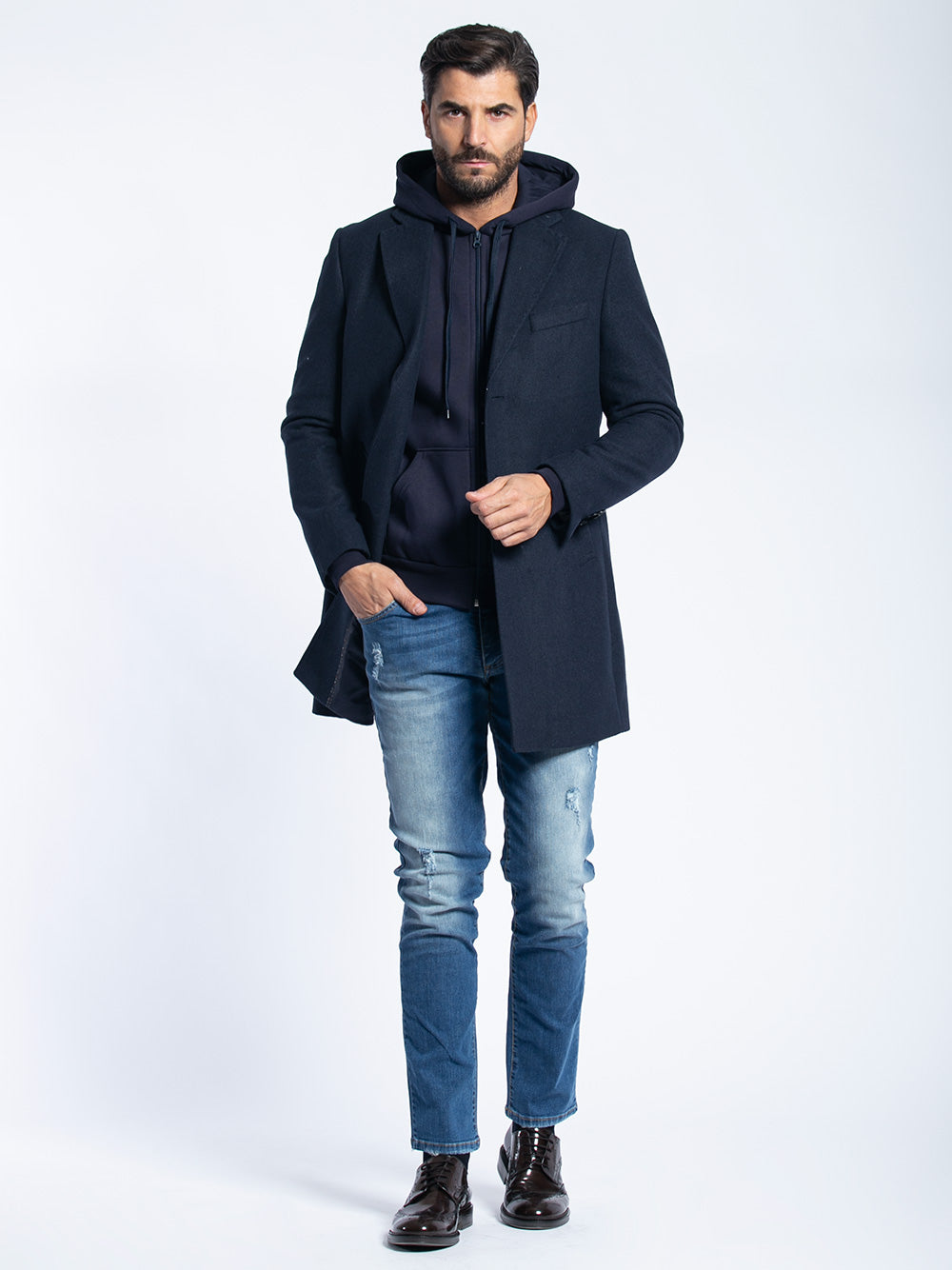 Cappotto monopetto lana