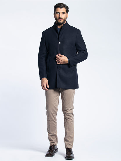 Cappotto monopetto collo coreano
