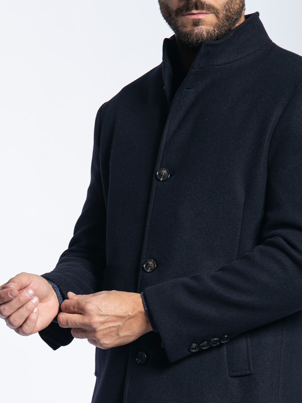 Cappotto monopetto collo coreano