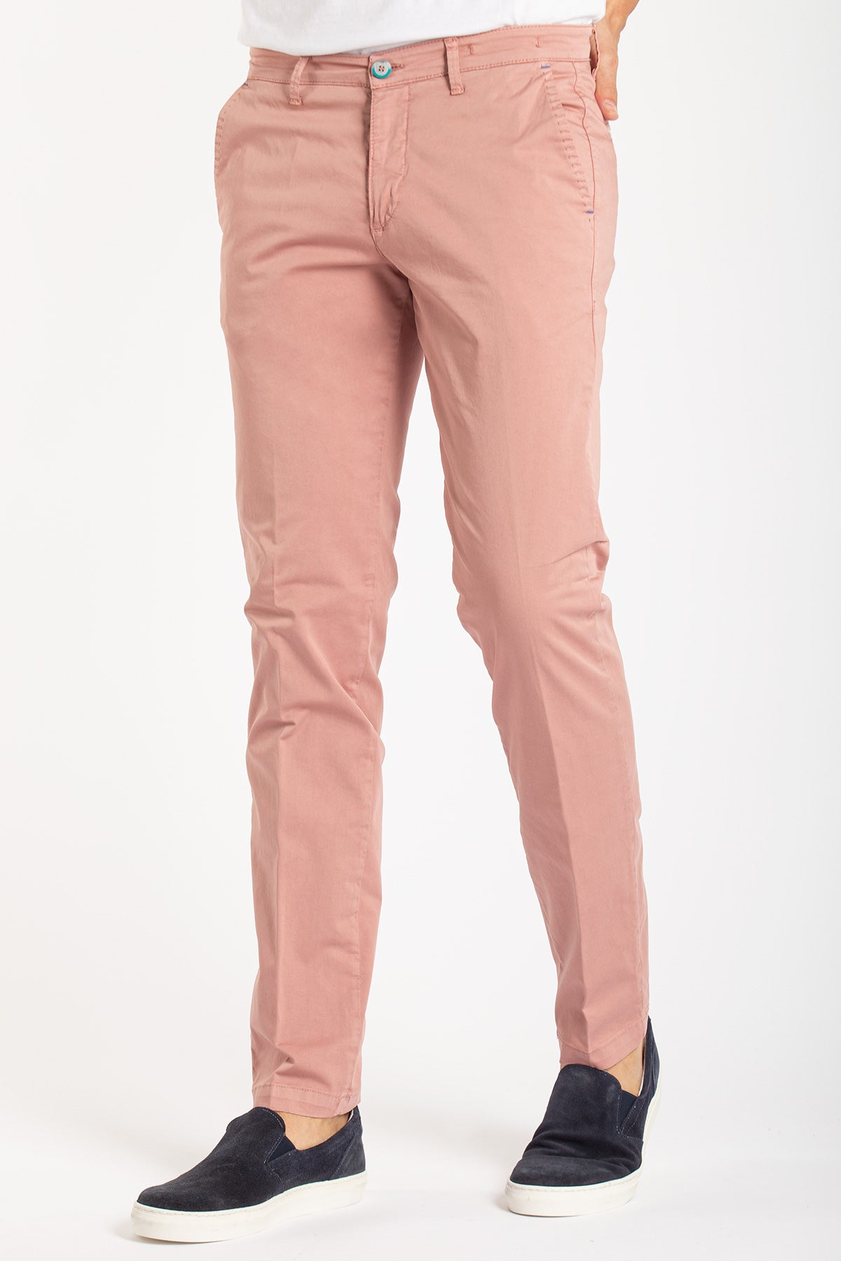 Pantalone chino in raso slim