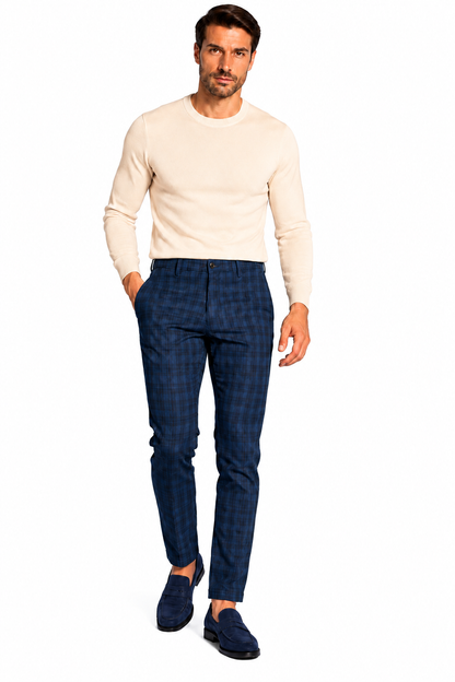 Pantalone in cotone con stampa in galles
