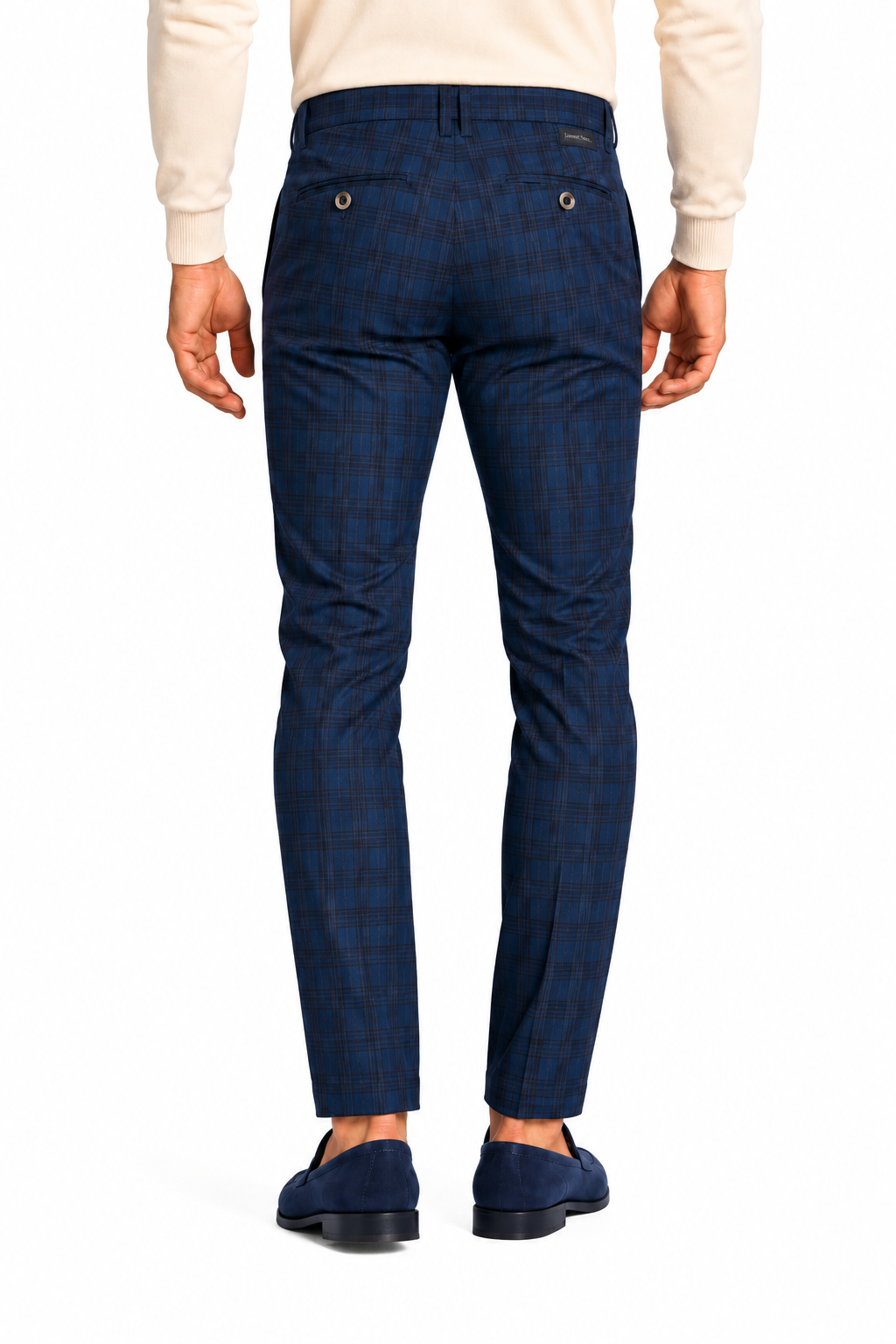 Pantalone in cotone con stampa in galles