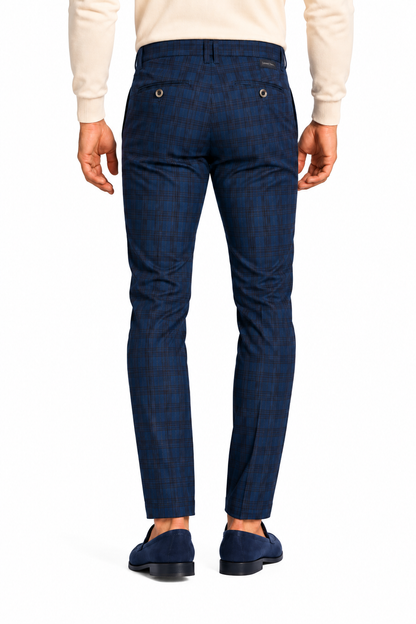 Pantalone in cotone con stampa in galles