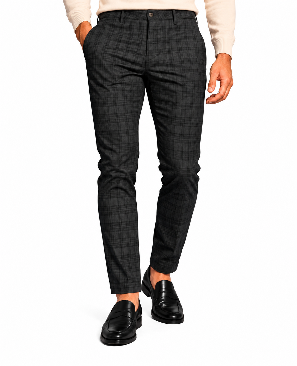 Pantalone in cotone con stampa in galles