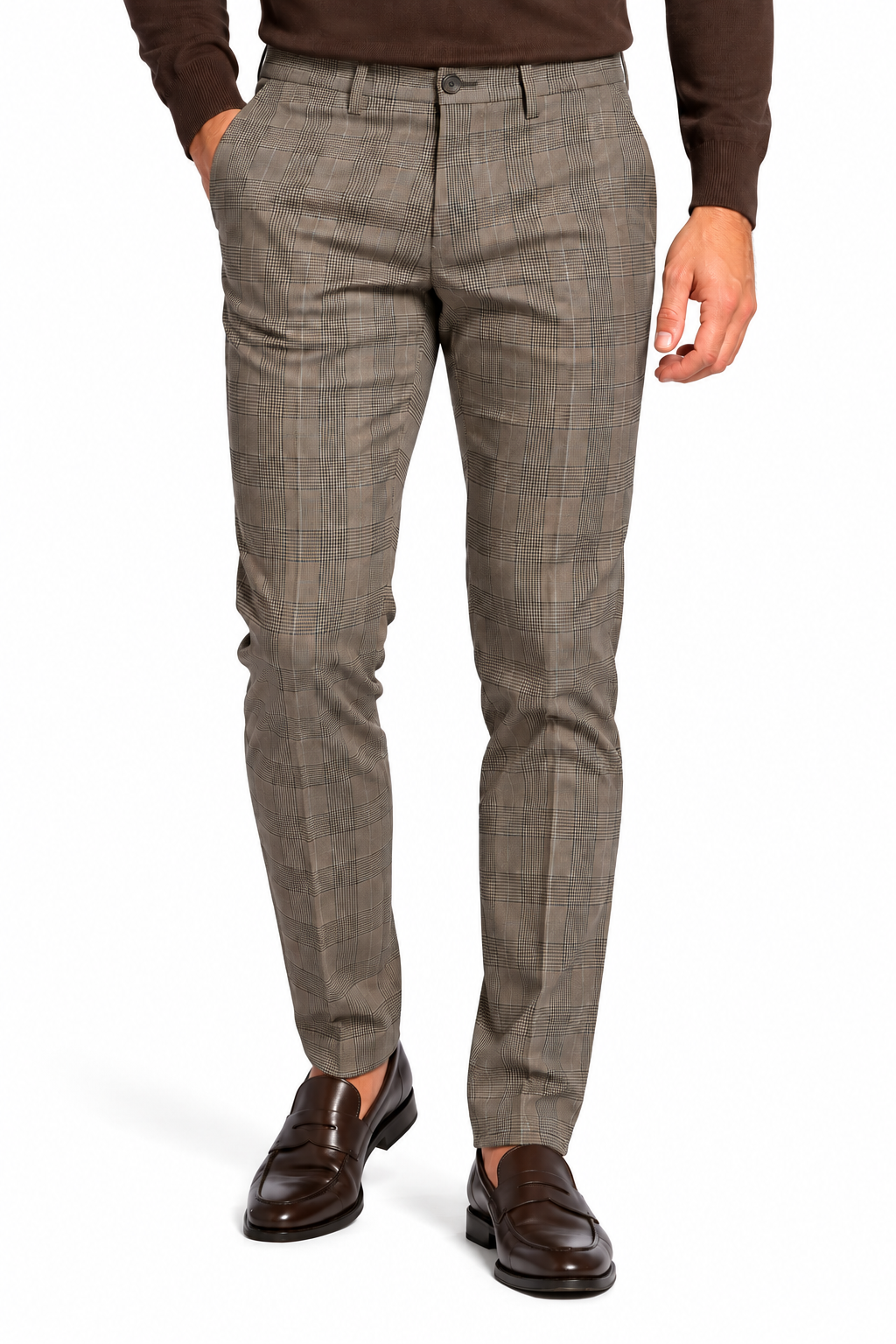 Pantalone in cotone con stampa in galles