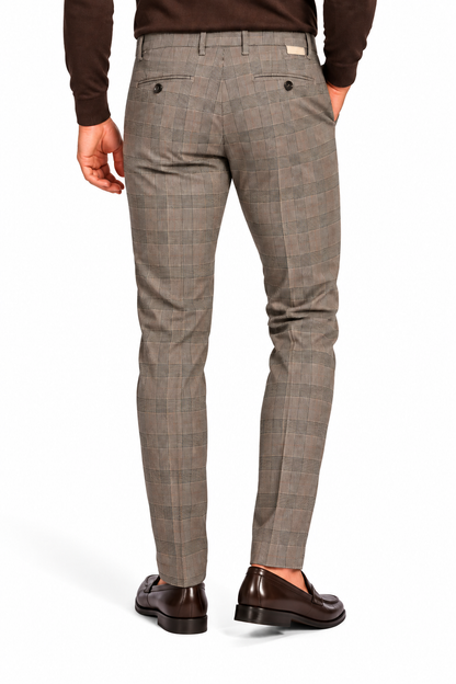 Pantalone in cotone con stampa in galles