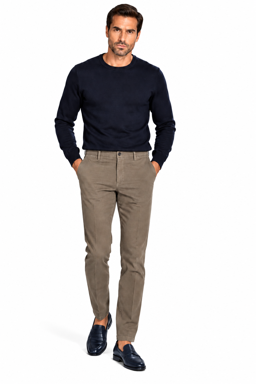 Pantalone in caldo cotone con microstampa