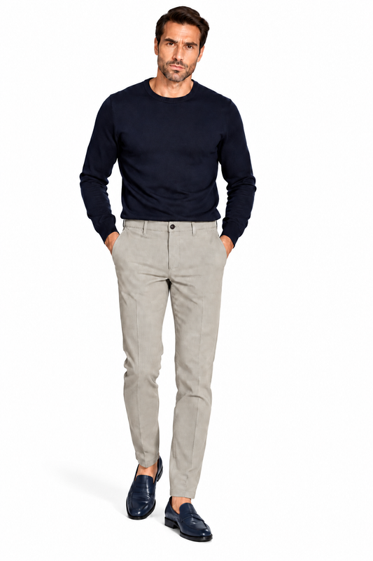 Pantalone in caldo cotone con microstampa