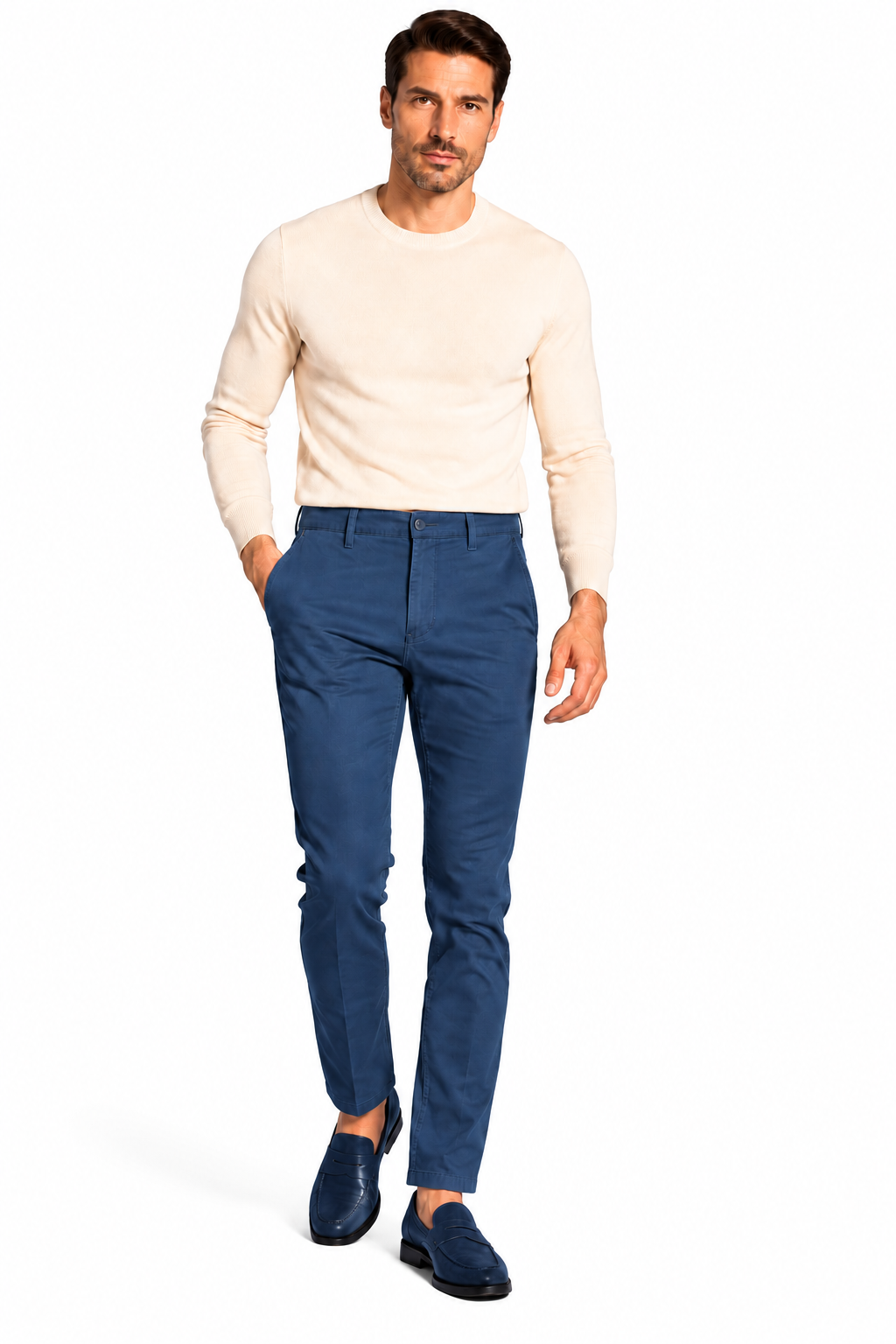 Pantalone in cotone piquet