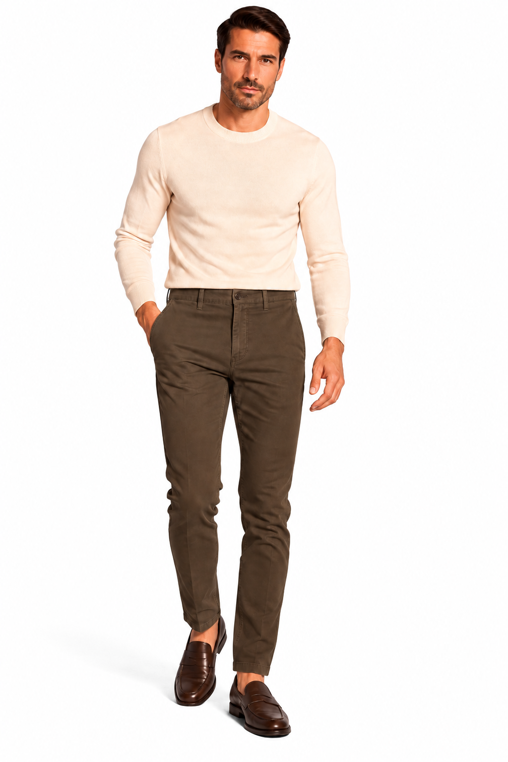 Pantalone in cotone piquet